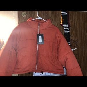 Super Cropped Peach Skin Puffer